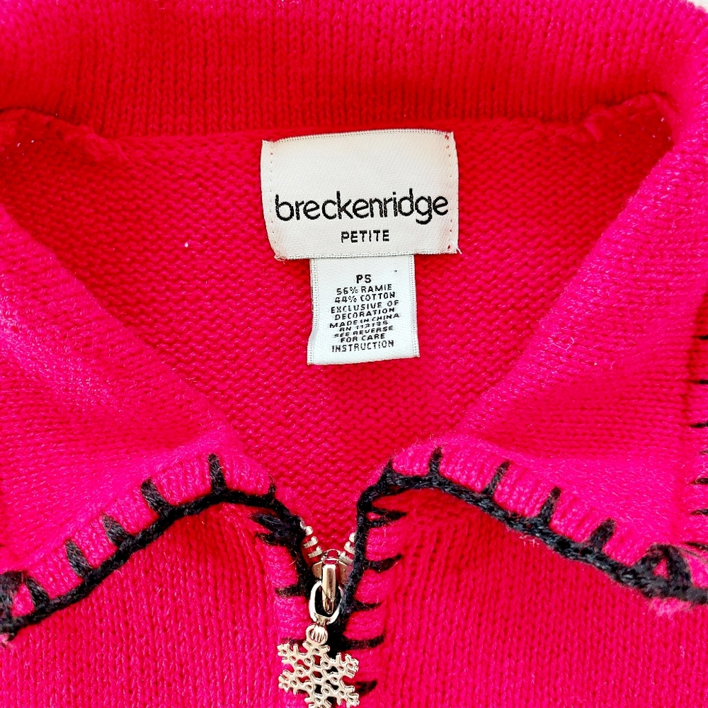Rustic Snowman Zip Sweater Vest size Petite Small Breckenridge‎ Christmas - Picture 3 of 6